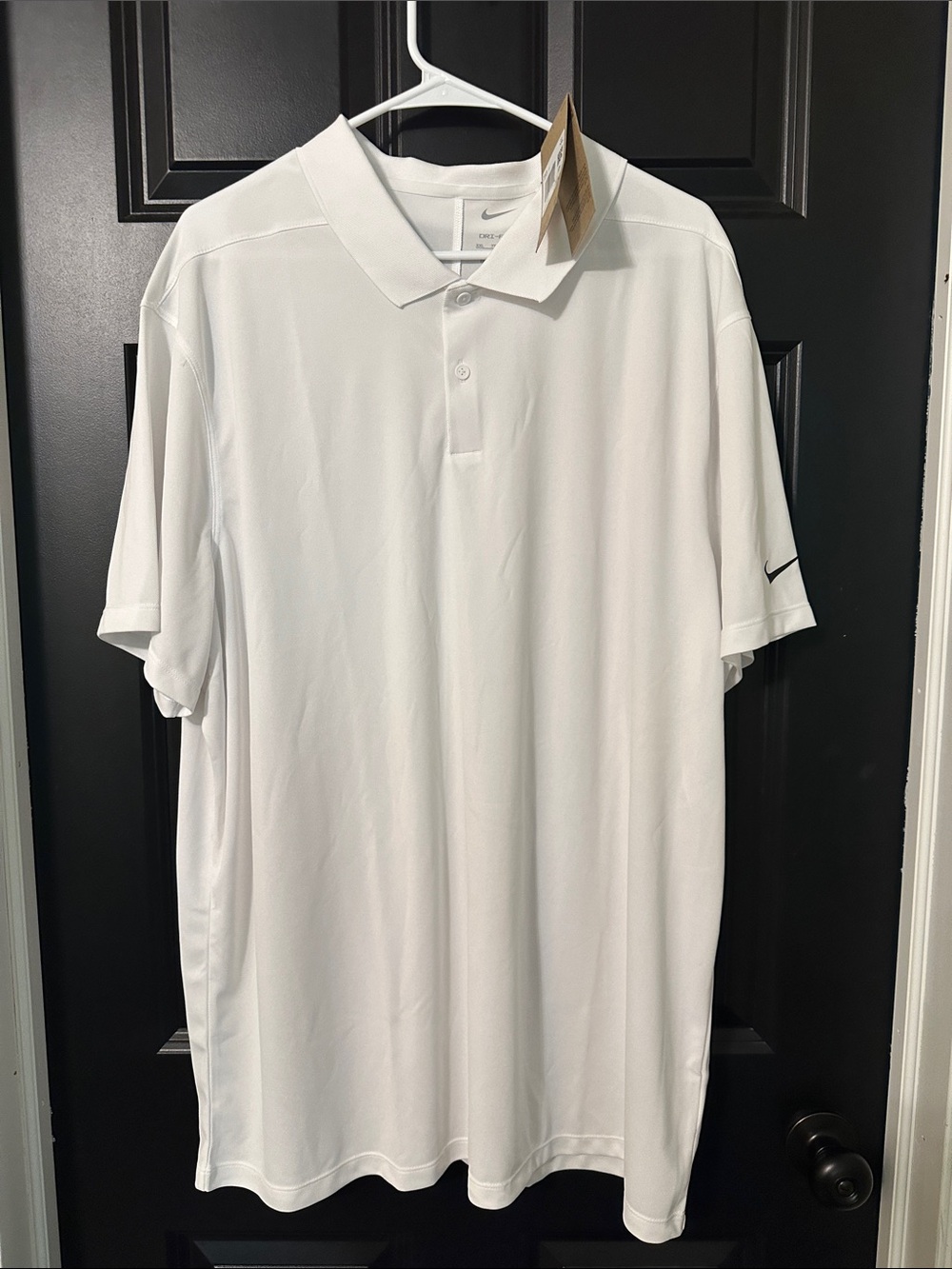 Nike Men's White Performance Polo with Subtle Swoosh